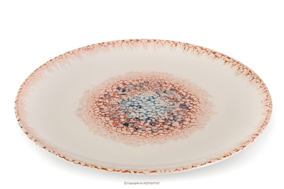 AMITA Speiseteller mediterraner Stil korallenfarben/beige/blau korallenfarben/beige/blau - Foto 2