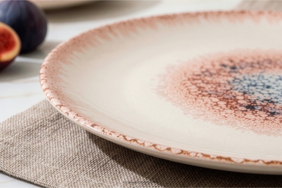 AMITA Speiseteller mediterraner Stil korallenfarben/beige/blau korallenfarben/beige/blau - Foto 5