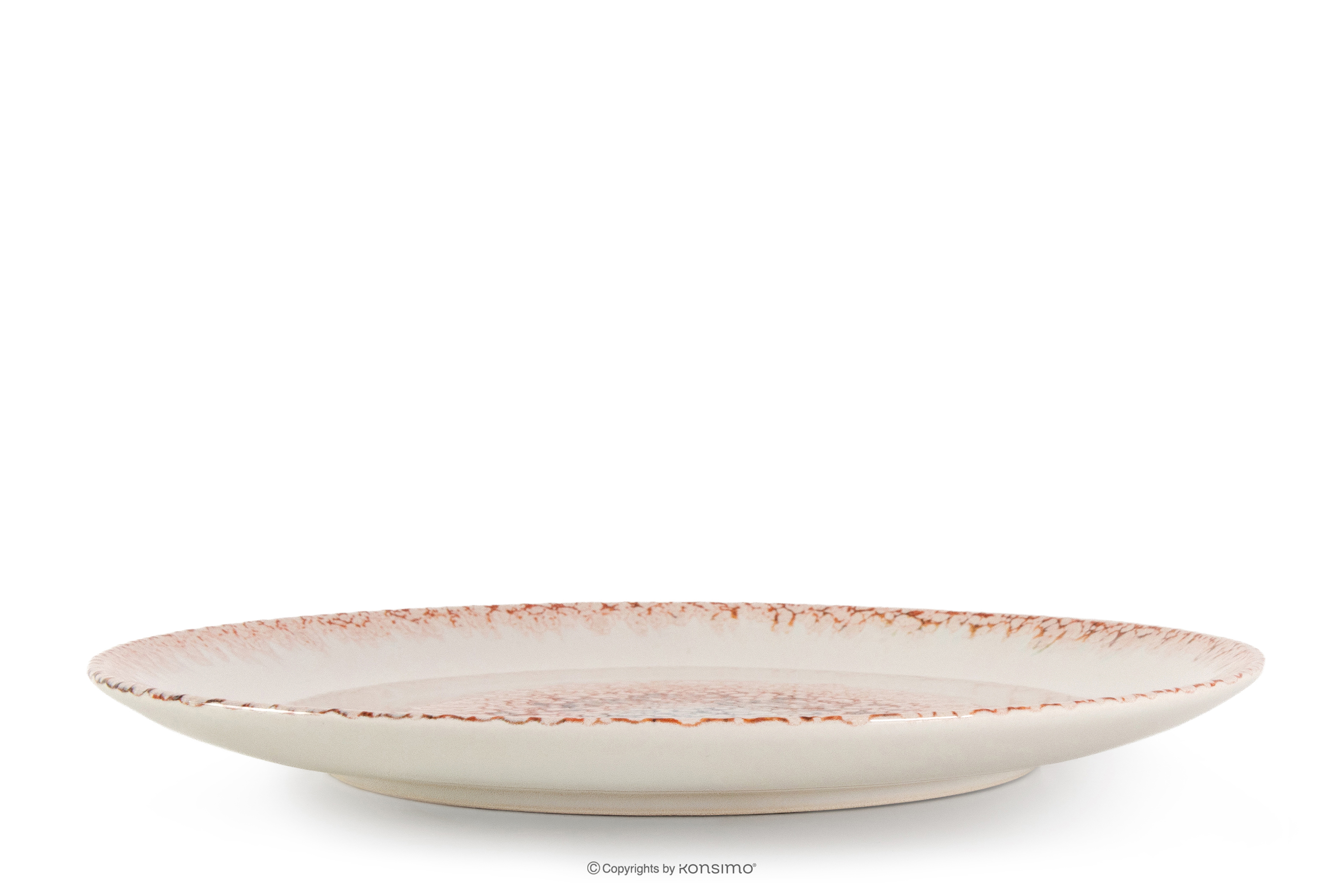 Dessertteller mediterraner Stil korallenfarben/beige/blau