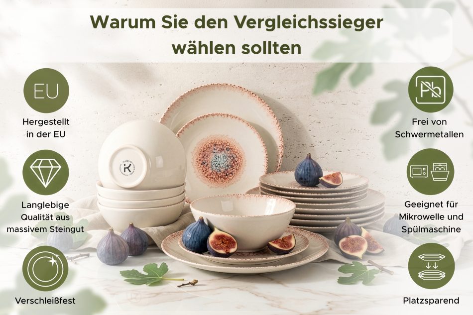 AMITA Dessertteller mediterraner Stil korallenfarben/beige/blau korallenfarben/beige/blau - Foto 7