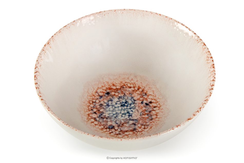 AMITA Schüssel mediterraner Stil korallenfarben/beige/blau korallenfarben/beige/blau - Foto 2