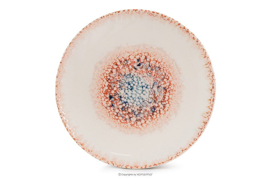 AMITA Dessertteller mediterraner Stil 6 Stück korallenfarben/beige/blau korallenfarben/beige/blau - Foto 6