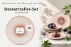 AMITA Dessertteller mediterraner Stil 6 Stück korallenfarben/beige/blau korallenfarben/beige/blau - Foto 8