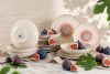 AMITA Essgeschirr-Set mediterraner Stil 6 Personen (18 Stück) korallenfarben/beige/blau korallenfarben/beige/blau - Foto 2