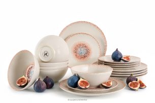 AMITA, https://konsimo.de/kollektion/amita/ Essgeschirr-Set im mediterranen Stil 6 Personen (18 Stück) korallenfarben/beige/blau korallenfarben/beige/blau - Foto