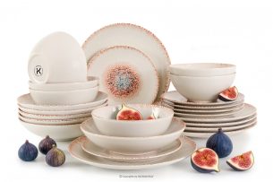 AMITA, https://konsimo.de/kollektion/amita/ Essgeschirr-Set mediterraner Stil 6 Personen (24 Stück) korallenfarben/beige/blau korallenfarben/beige/blau - Foto