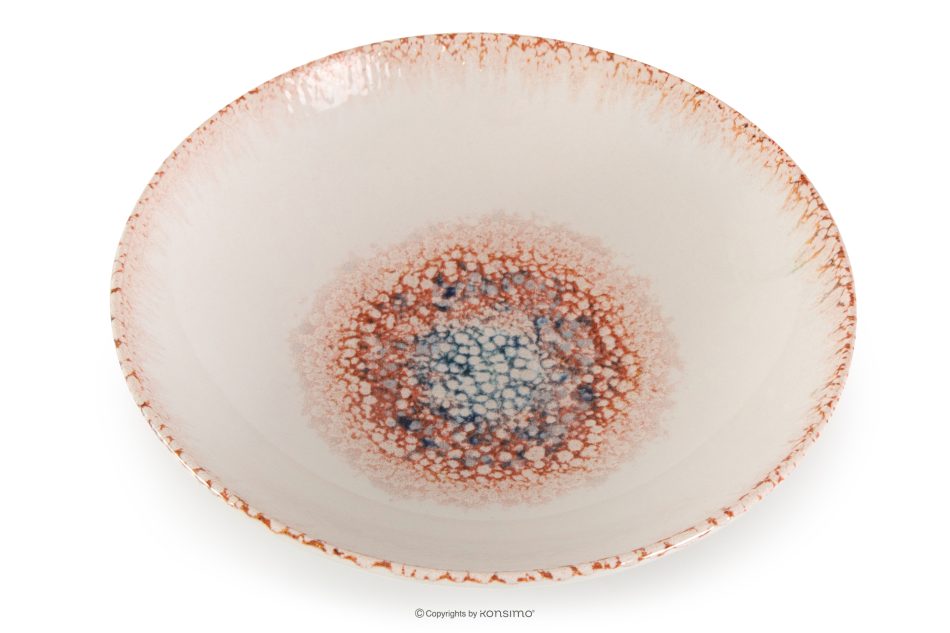 AMITA Essgeschirr-Set mediterraner Stil 6 Personen (24 Stück) korallenfarben/beige/blau korallenfarben/beige/blau - Foto 6