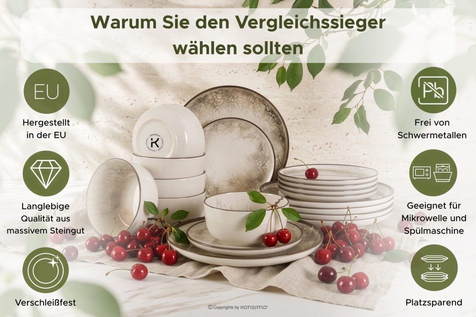 KERI Dessertteller im Japandi-Stil beige/grau/dunkelblau beige/grau/dunkelblau - Foto 7