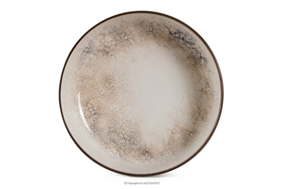 KERI Tiefer Teller im Japandi-Stil beige/grau/dunkelblau beige/grau/dunkelblau - Foto 4