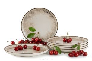 KERI, https://konsimo.de/kollektion/keri/ Speiseteller japandi 6 Stück beige/grau/dunkelblau beige/grau/dunkelblau - Foto