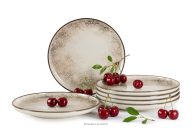 Dessertteller japandi 6 Stück beige/grau/dunkelblau