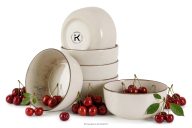 Schüssel japandi 6 Stück beige/grau/dunkelblau