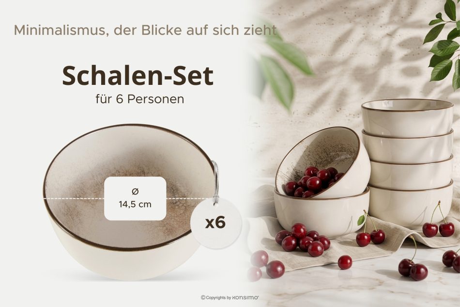 KERI Schüssel japandi 6 Stück beige/grau/dunkelblau beige/grau/dunkelblau - Foto 6