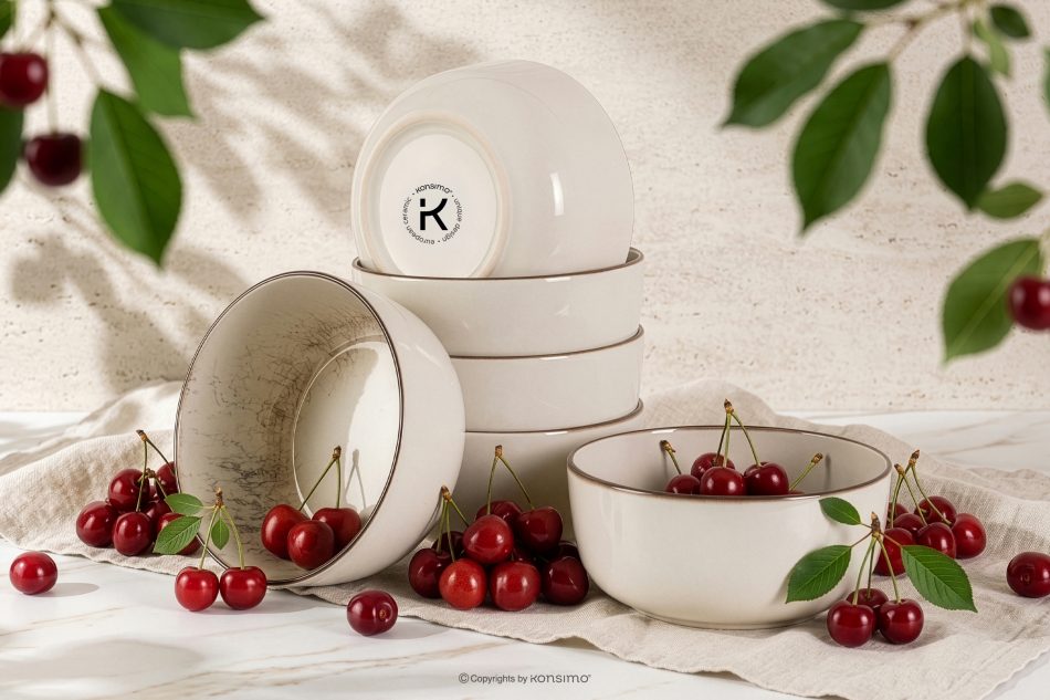 KERI Schüssel japandi 6 Stück beige/grau/dunkelblau beige/grau/dunkelblau - Foto 1