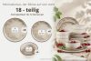 KERI Essgeschirr-Set im Japandi-Stil 6 Personen (18 Stück) beige/grau/dunkelblau beige/grau/dunkelblau - Foto 9