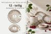 KERI Essgeschirr-Set japandi 6 Personen (12 Stück) beige/grau/dunkelblau beige/grau/dunkelblau - Foto 7