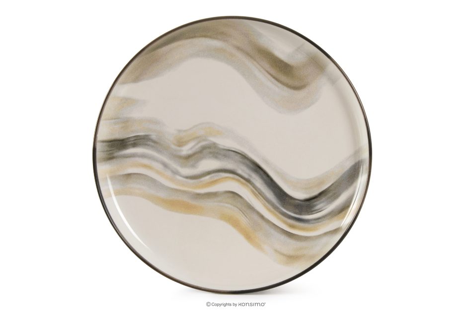 SALVA Dessertteller im nordischen Stil grau/sandfarben/beige grau/sandfarben/beige - Foto 4