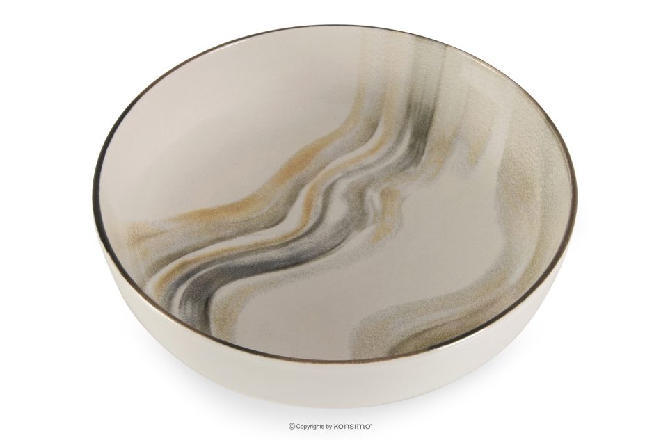 SALVA Tiefer Teller im nordischen Stil grau/sandfarben/beige grau/sandfarben/beige - Foto 2