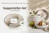 SALVA Tiefer Teller im nordischen Stil 6 Stück grau/sandfarben/beige grau/sandfarben/beige - Foto 7
