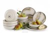 Essgeschirr-Set im nordischen Stil 6 Personen (18 Stück) grau/sandfarben/beige