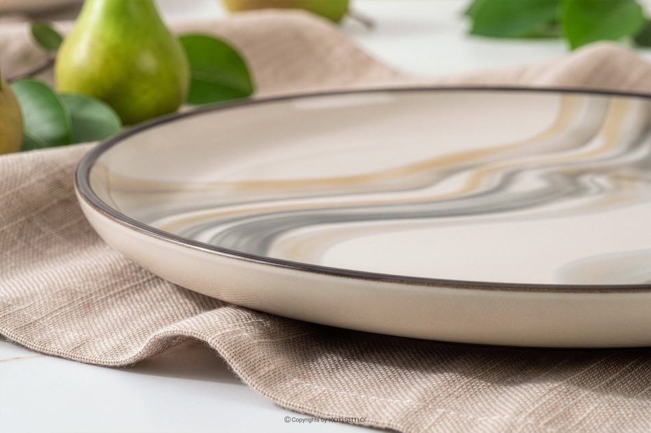 SALVA Essgeschirr-Set im nordischen Stil 6 Personen (18 Stück) grau/sandfarben/beige grau/sandfarben/beige - Foto 10