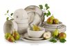 Essgeschirr-Set nordischer Stil 6 Personen (18 Stück) grau/sandfarben/beige