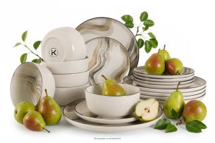 SALVA, https://konsimo.de/kollektion/salva/ Essgeschirr-Set nordischer Stil 6 Personen (18 Stück) grau/sandfarben/beige grau/sandfarben/beige - Foto