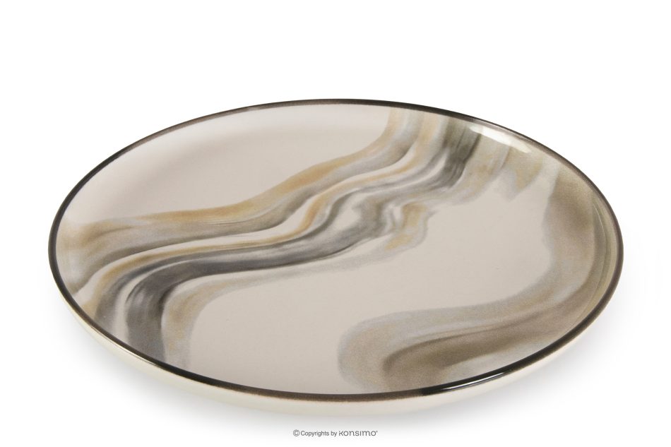 SALVA Essgeschirr-Set nordischer Stil 6 Personen (18 Stück) grau/sandfarben/beige grau/sandfarben/beige - Foto 4