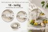 SALVA Essgeschirr-Set nordischer Stil 6 Personen (18 Stück) grau/sandfarben/beige grau/sandfarben/beige - Foto 9