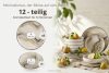 SALVA Essgeschirr-Set 6 Personen (12 Stück) grau/sandfarben/beige grau/sandfarben/beige - Foto 7