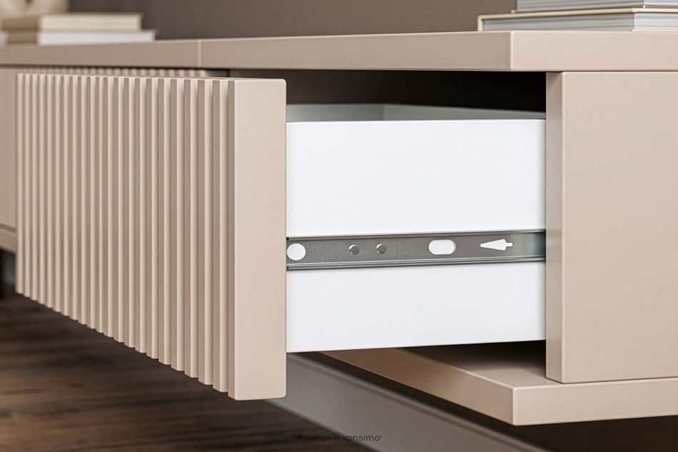 RECTUS II Hängender TV-Schrank mit Schubladen, 80 cm, cremefarben cremefarben - Foto 4