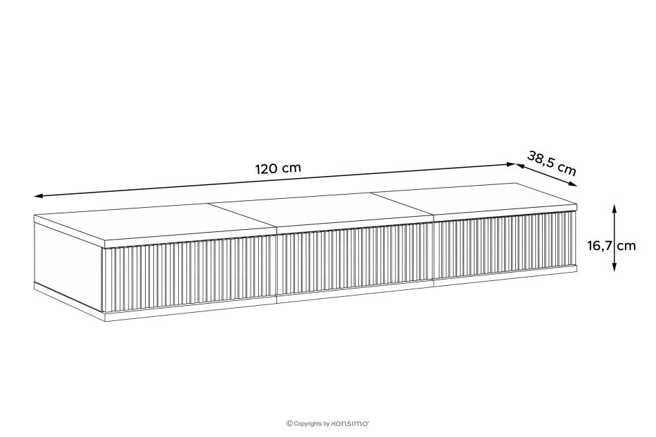 RECTUS II Hängender TV-Schrank mit Schubladen, 120 cm, cremefarben cremefarben - Foto 8