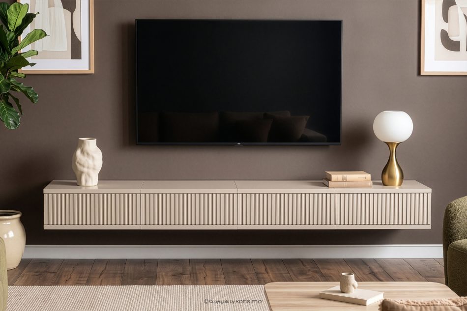 RECTUS II Hängender TV-Schrank mit Schubladen, 160 cm, cremefarben cremefarben - Foto 2