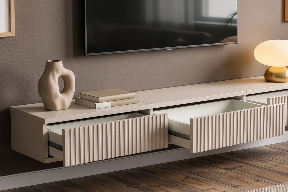 RECTUS II Hängender TV-Schrank mit Schubladen, 160 cm, cremefarben cremefarben - Foto 7
