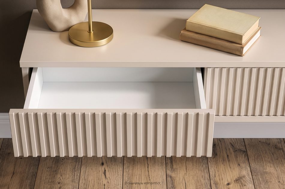 RECTUS II Hängender TV-Schrank mit Schubladen, 160 cm, cremefarben cremefarben - Foto 9