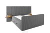 LILIUM PRO Boxspringbett mit LED-Nachttischen Doppelzimmer mittelhart 140 cm Doppelmatratze + HR-Topper Cordstoff grau grau - Foto 5