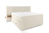 LILIUM PRO Boxspringbett mit LED-Nachttischen Doppelzimmer mittelhart 140 cm Doppelmatratze + HR-Topper Cordstoff weiß/ecru weiß/ecru - Foto 3