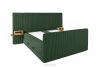 LILIUM PRO Boxspringbett mit LED-Nachttischen Doppelzimmer mittelhart 140 cm Doppelmatratze + HR-Topper Cordstoff dunkelgrün dunkelgrün - Foto 5