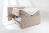 LILIUM PRO Boxspringbett mit LED-Nachttischen Doppelzimmer mittelhart 140 cm Doppelmatratze + HR-Topper Cordstoff in Taupe taupe - Foto 9