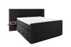 LILIUM PRO Boxspringbett mit LED-Nachttischen Doppelzimmer mittelhart 140 cm Doppelmatratze + Visco-Topper Cordstoff schwarz schwarz - Foto 3