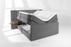 LILIUM PRO Boxspringbett mit LED-Nachttischen Doppelzimmer mittelhart 140 cm Doppelmatratze + Visco-Topper Cordstoff grau grau - Foto 9