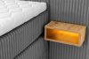 LILIUM PRO Boxspringbett mit LED-Nachttischen Doppelzimmer mittelhart 140 cm Doppelmatratze + Visco-Topper Cordstoff grau grau - Foto 17