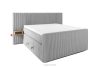 LILIUM PRO Boxspringbett mit LED-Nachttischen Doppelzimmer mittelhart 140 cm Doppelmatratze + Visco-Topper Cordstoff hellgrau hellgrau - Foto 3