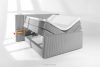 LILIUM PRO Boxspringbett mit LED-Nachttischen Doppelzimmer mittelhart 140 cm Doppelmatratze + Visco-Topper Cordstoff hellgrau hellgrau - Foto 9
