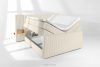 LILIUM PRO Boxspringbett mit LED-Nachttischen Doppelzimmer mittelhart 140 cm Doppelmatratze + Visco-Topper Cordstoff weiß/ecru weiß/ecru - Foto 9