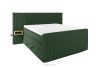 LILIUM PRO Boxspringbett mit LED-Nachttischen Doppelzimmer mittelhart 140 cm Doppelmatratze + Visco-Topper Cordstoff in Dunkelgrün dunkelgrün - Foto 3