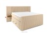 LILIUM PRO Boxspringbett mit LED-Nachttischen Doppelzimmer mittelhart 140 cm Doppelmatratze + Visco-Topper Cordstoff in Sandfarbe sandfarben - Foto 3