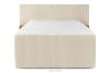 LILIUM PRO Boxspringbett mit LED-Nachttischen Doppelzimmer mittelhart 140 cm Doppelmatratze + Visco-Topper Cordstoff beige beige - Foto 6