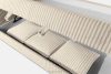 LILIUM PRO Boxspringbett mit LED-Nachttischen Doppelzimmer mittelhart 140 cm Doppelmatratze + Visco-Topper Cordstoff beige beige - Foto 15