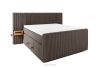 LILIUM PRO Boxspringbett mit LED-Nachttischen Doppelzimmer mittelhart 140 cm Doppelmatratze + Visco-Topper Cordstoff in Braun braun - Foto 1